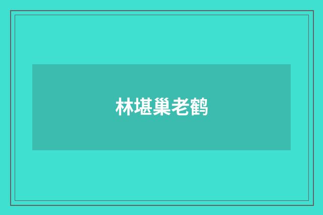 林堪巢老鹤