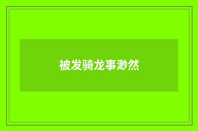 被发骑龙事渺然
