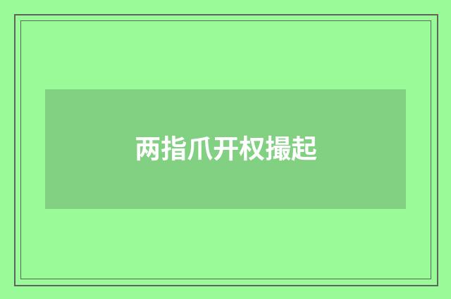 两指爪开权撮起