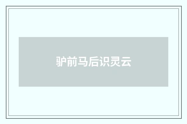 驴前马后识灵云