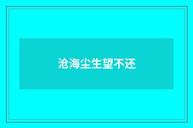 沧海尘生望不还