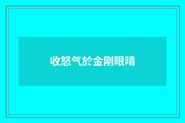 收怒气於金刚眼晴