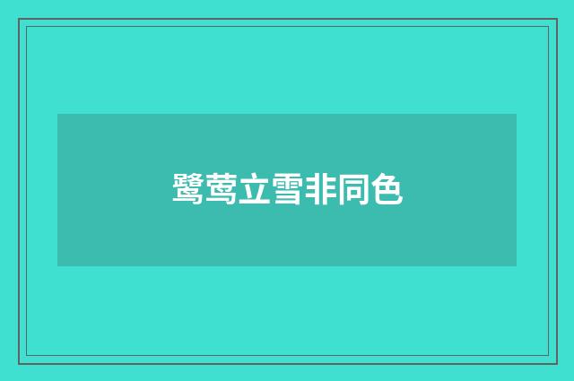 鹭莺立雪非同色