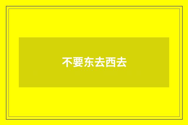 不要东去西去