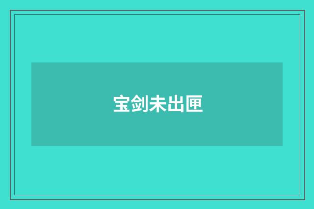 宝剑未出匣