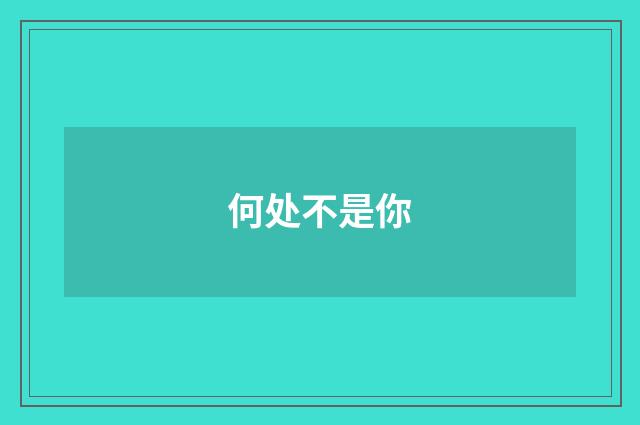 何处不是你