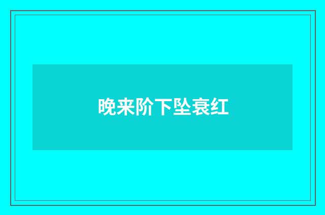 晚来阶下坠衰红