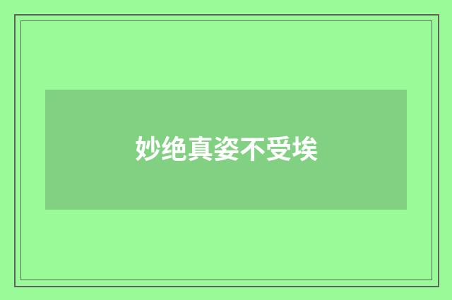 妙绝真姿不受埃