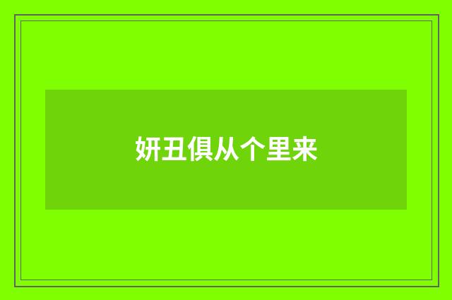 妍丑俱从个里来