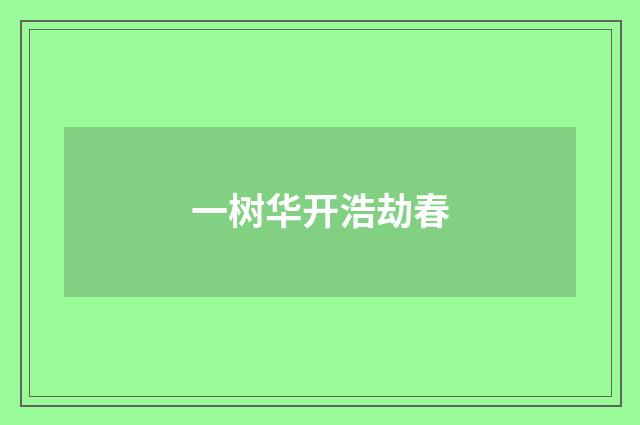 一树华开浩劫春