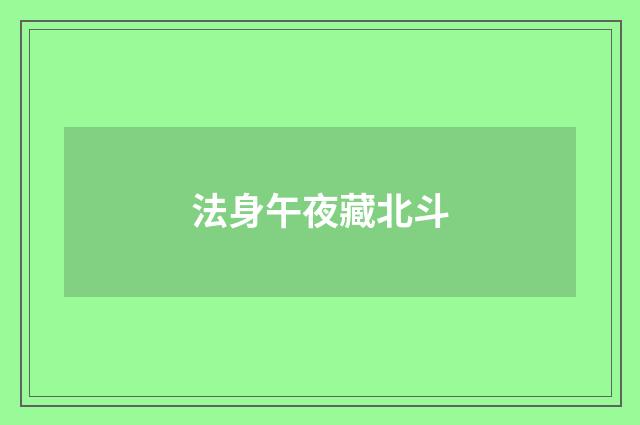 法身午夜藏北斗