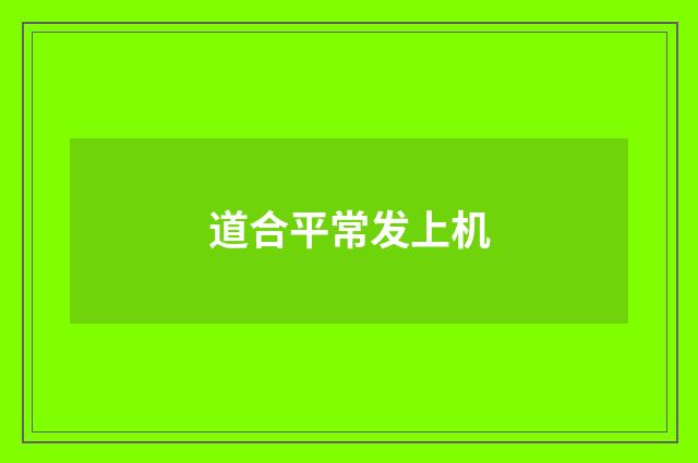 道合平常发上机