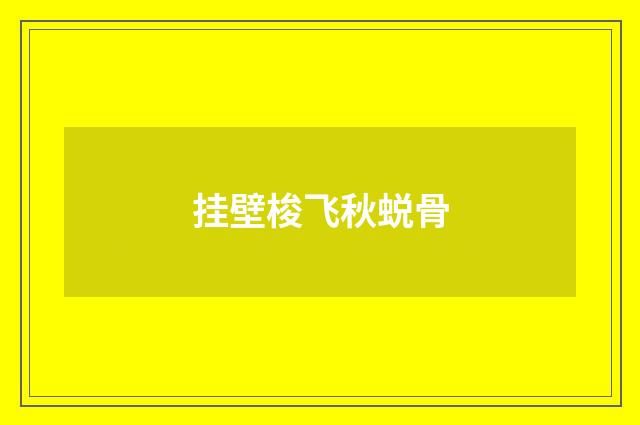 挂壁梭飞秋蜕骨
