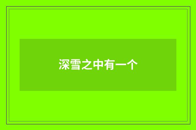 深雪之中有一个