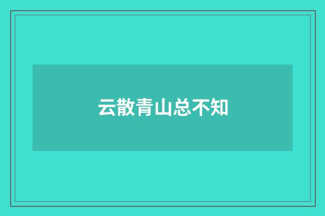云散青山总不知