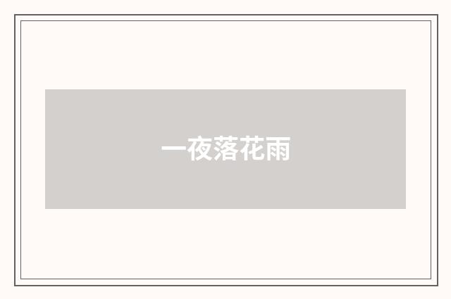 一夜落花雨