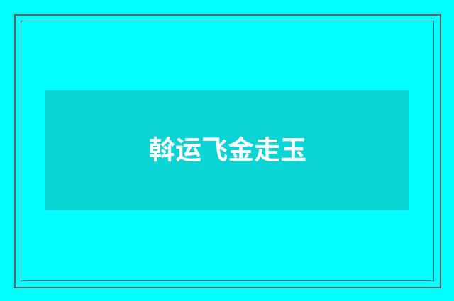 斡运飞金走玉