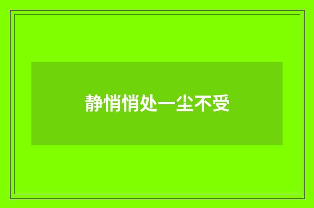 静悄悄处一尘不受
