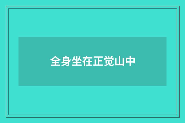 全身坐在正觉山中
