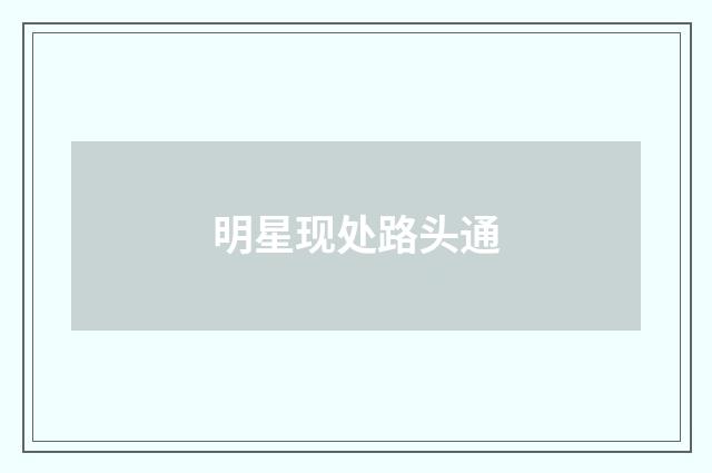 明星现处路头通