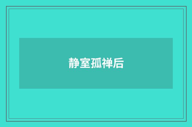 静室孤禅后