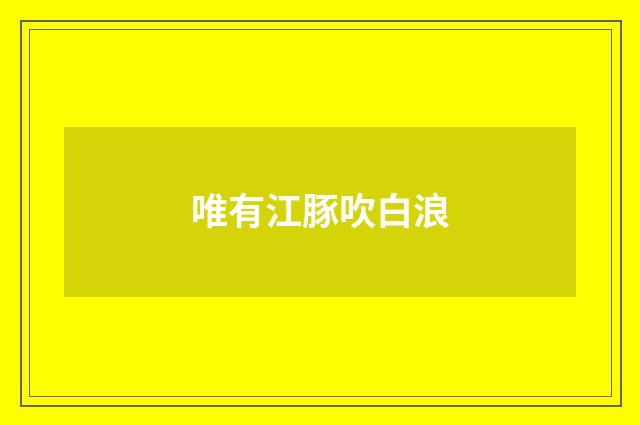 唯有江豚吹白浪