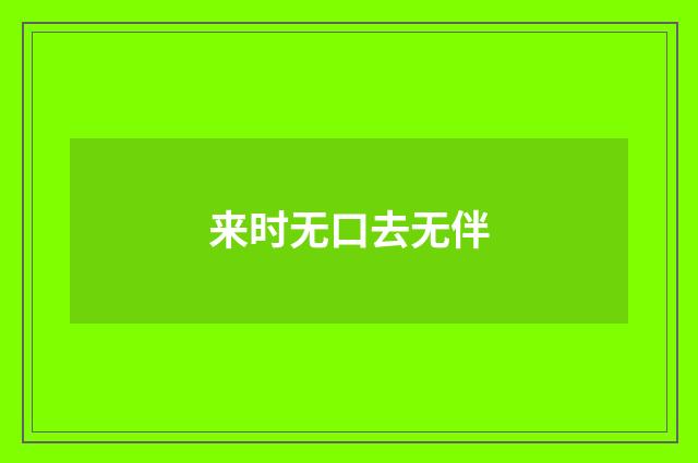来时无口去无伴