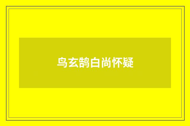 鸟玄鹄白尚怀疑