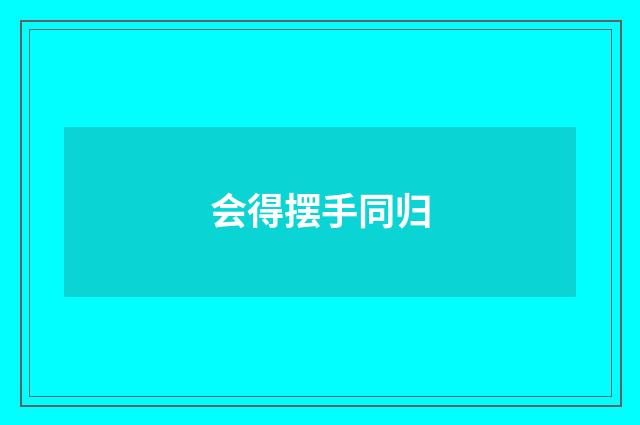会得摆手同归