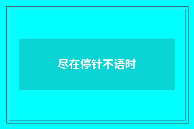 尽在停针不语时