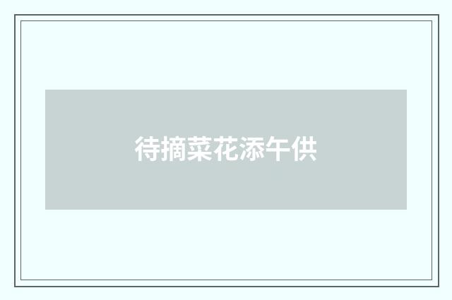 待摘菜花添午供
