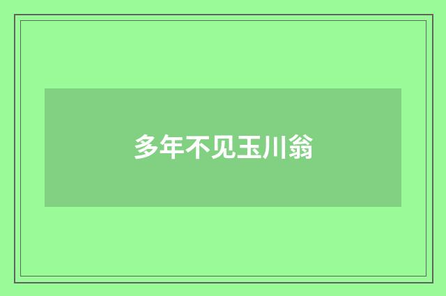 多年不见玉川翁