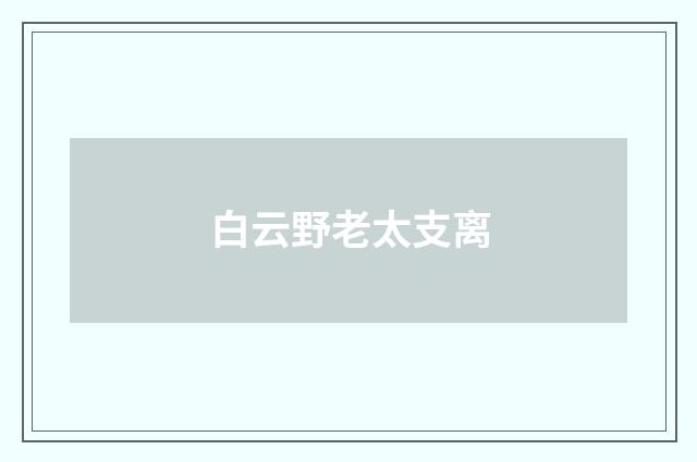 白云野老太支离