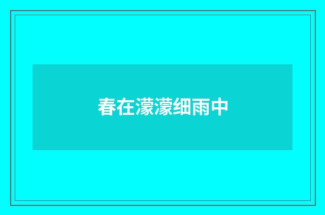 春在濛濛细雨中