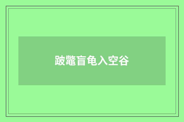 跛鼈盲龟入空谷