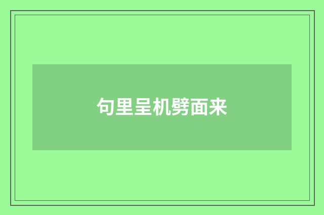 句里呈机劈面来