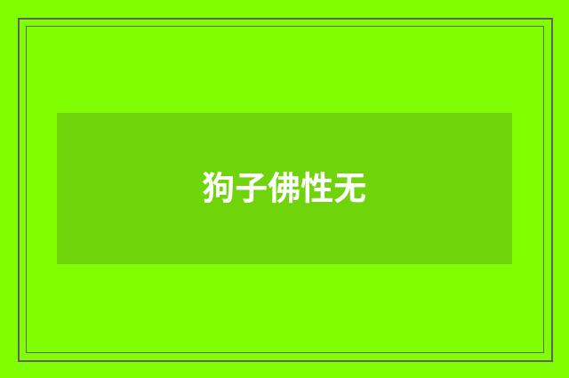 狗子佛性无