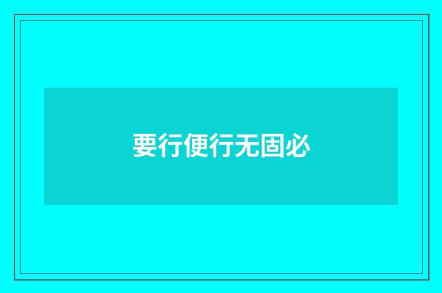 要行便行无固必