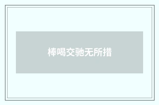 棒喝交驰无所措