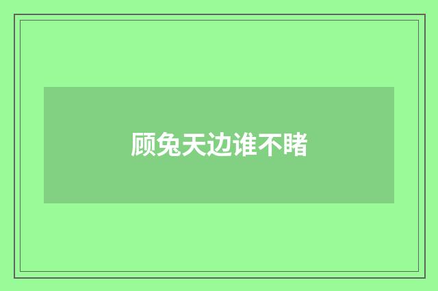 顾兔天边谁不睹