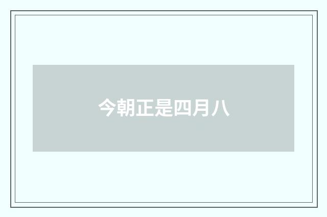 今朝正是四月八