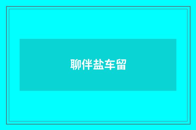 聊伴盐车留