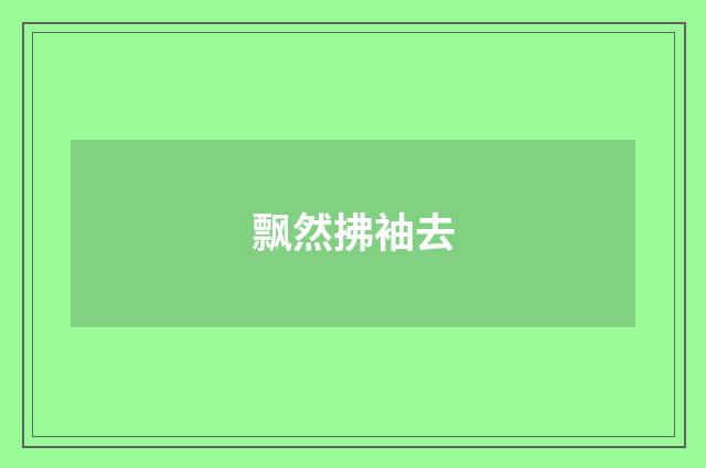 飘然拂袖去