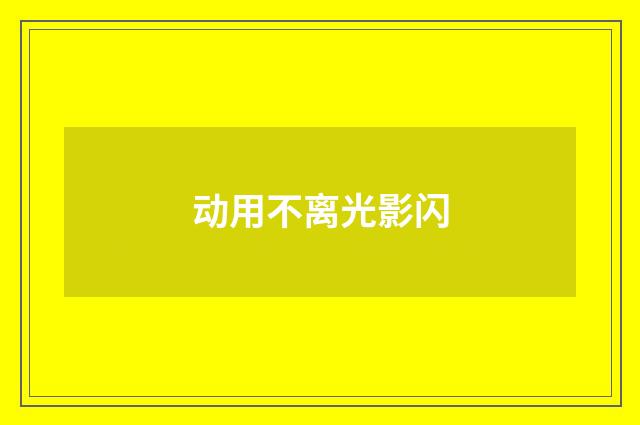 动用不离光影闪