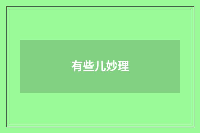 有些儿妙理