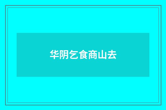 华阴乞食商山去