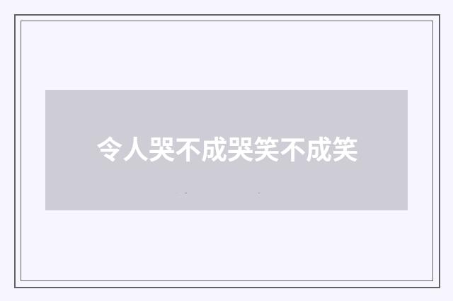 令人哭不成哭笑不成笑