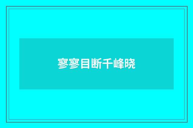 寥寥目断千峰晓