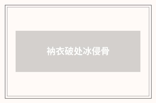 衲衣破处冰侵骨