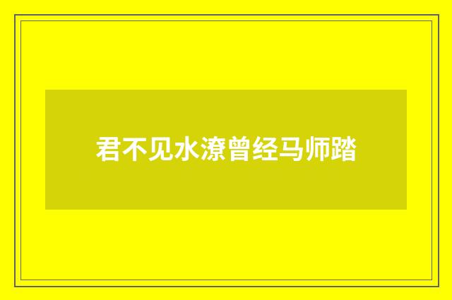 君不见水潦曾经马师踏